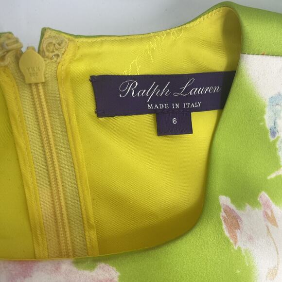 Ralph Lauren Collection Floral Belted Pencil Shift Dress 6 Midi Sleeveless $4K - Picture 6 of 14